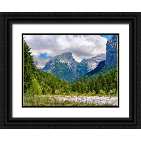 Karwendel Mountains near Eng Alpe in the valley of Rissbach Creek in Tyrol- Austria Black Ornate Wood Framed Art Print with Double Matting by Zwick, Martin