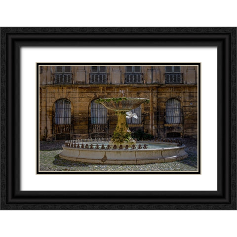 Aix en Provence Black Ornate Wood Framed Art Print with Double Matting by Theodore, George and Marilu