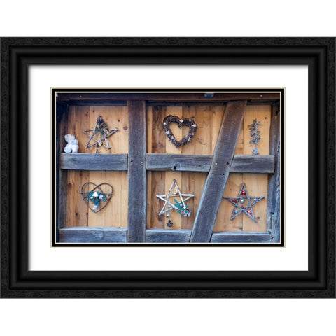 Colmar-France Old town Colmar adorned with Christmas decoration The town was founded in 9th century Black Ornate Wood Framed Art Print with Double Matting by McRoberts, Julien