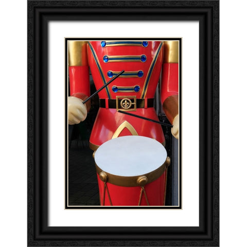Strasbourg-France Large soldier playing a drum as part of festive holiday decor at Christmas Black Ornate Wood Framed Art Print with Double Matting by McRoberts, Julien