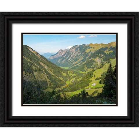 Valley Stillachtal near Oberstdorf in the Allgau-Germany-Bavaria Black Ornate Wood Framed Art Print with Double Matting by Zwick, Martin