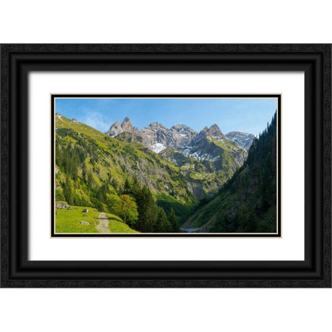 Mount Trettachspitze and mount Madelegabel in the Allgau Alps-Germany-Bavaria Black Ornate Wood Framed Art Print with Double Matting by Zwick, Martin