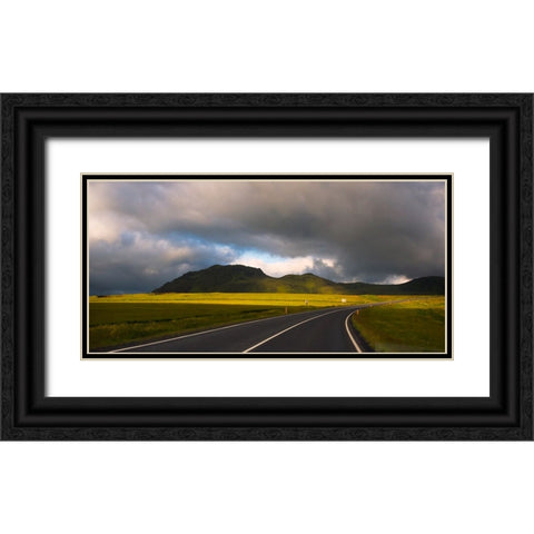 Winding road-Vik-Iceland Black Ornate Wood Framed Art Print with Double Matting by Su, Keren