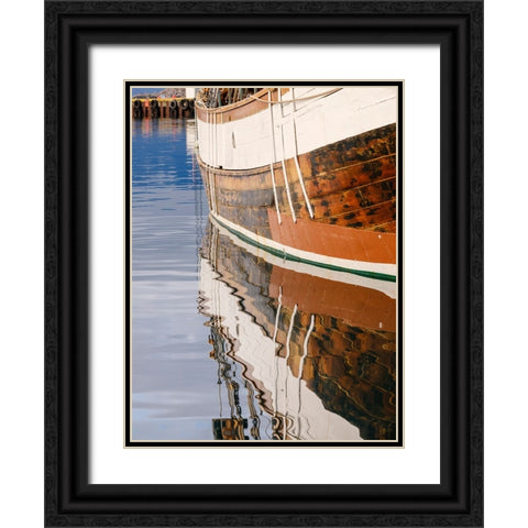 The Harbor. Town Husavik- a whale watching center in northern Iceland. Europe- Iceland Black Ornate Wood Framed Art Print with Double Matting by Zwick, Martin