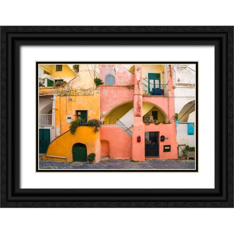 Europe-Italy-Procida-House exteriors Black Ornate Wood Framed Art Print with Double Matting by Jaynes Gallery