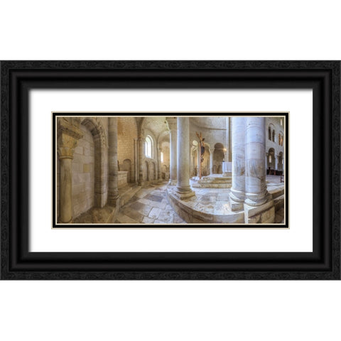 Europe-Italy-Tuscany-Interior of San Antimo Abbey Black Ornate Wood Framed Art Print with Double Matting by Jaynes Gallery