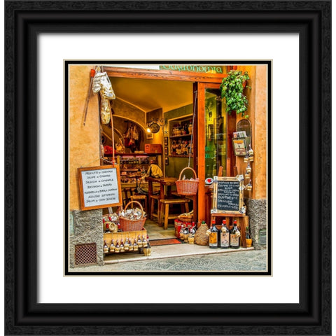 Italy-San Gimignano store Black Ornate Wood Framed Art Print with Double Matting by Theodore, George and Marilu