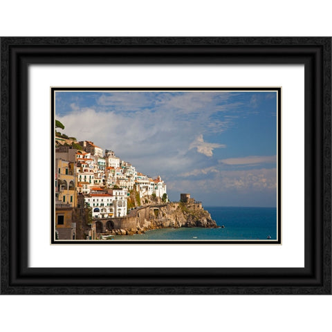 Italy-Amalfi The beautiful view of the coastal town of Amalfi on the Gulf of Salerno Black Ornate Wood Framed Art Print with Double Matting by Eggers, Julie