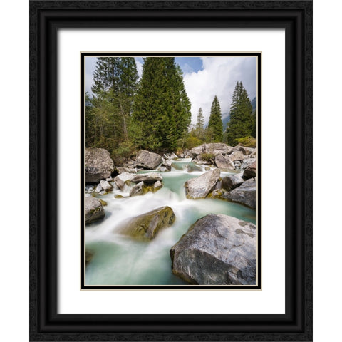 River Sarca-Val di Genova in the Parco Naturale Adamello-Brenta-Trentino-Italy-Val Rendena Black Ornate Wood Framed Art Print with Double Matting by Zwick, Martin