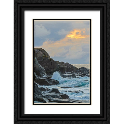 Norway- Lofoten Islands. Uttakleiv Beach Black Ornate Wood Framed Art Print with Double Matting by Looney, Hollice