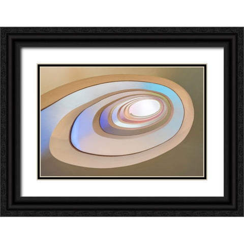 Europe-Portugal-Porto-Spiral staircase in hotel Black Ornate Wood Framed Art Print with Double Matting by Jaynes Gallery