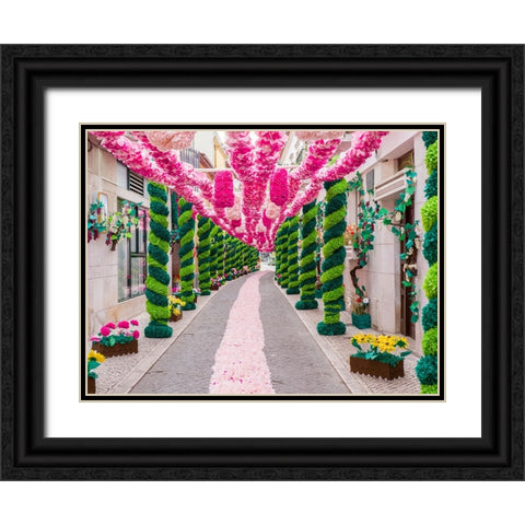 Portugal-Tomar-During the Feast of the Trays-or Festa dos Tabuleiros-the residents of each street c Black Ornate Wood Framed Art Print with Double Matting by Eggers, Julie