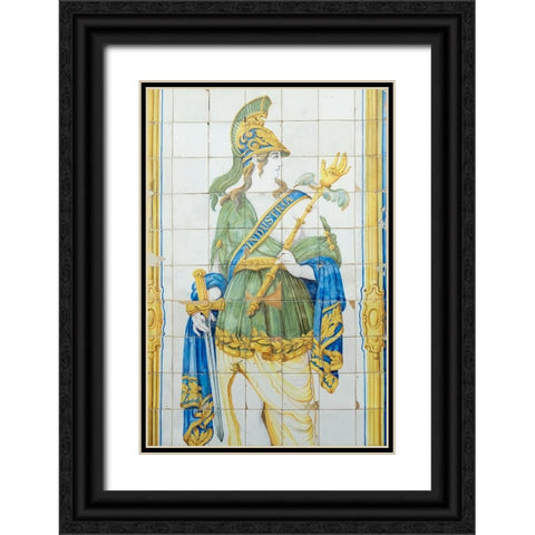 Cascais-Portugal Store front tile signs from the 1800s Black Ornate Wood Framed Art Print with Double Matting by McRoberts, Julien