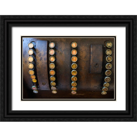 Lisbon-Portugal Antique Portuguese cash register Black Ornate Wood Framed Art Print with Double Matting by McRoberts, Julien