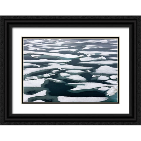 Floating ice in Chukchi Sea-Russian Far East Black Ornate Wood Framed Art Print with Double Matting by Su, Keren