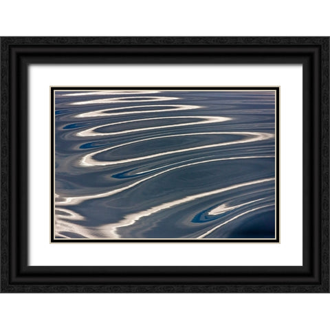 Ripples pattern-Bering Sea-Russia Far East Black Ornate Wood Framed Art Print with Double Matting by Su, Keren