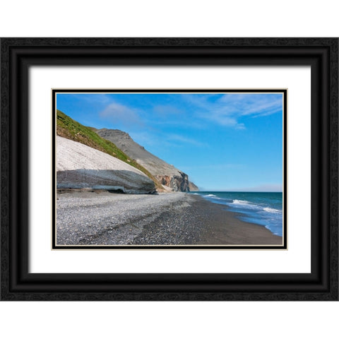 Beach-Cape Dezhnev-most eastern corner of Eurasia-Russian Far East Black Ornate Wood Framed Art Print with Double Matting by Su, Keren