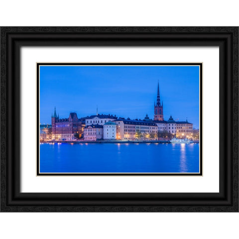 Sweden-Stockholm at dusk Black Ornate Wood Framed Art Print with Double Matting by Bibikow, Walter