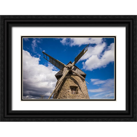 Sweden-Gotland Island-Botvatte-old windmill Black Ornate Wood Framed Art Print with Double Matting by Bibikow, Walter