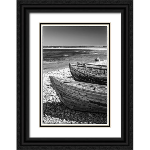 Sweden-Faro Island-Kursviken-coastal farmers fishing boats Black Ornate Wood Framed Art Print with Double Matting by Bibikow, Walter