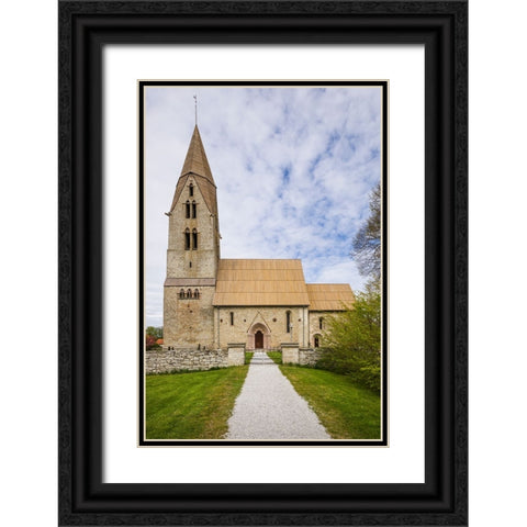 Sweden-Gotland Island-Oja-Oja church-exterior Black Ornate Wood Framed Art Print with Double Matting by Bibikow, Walter