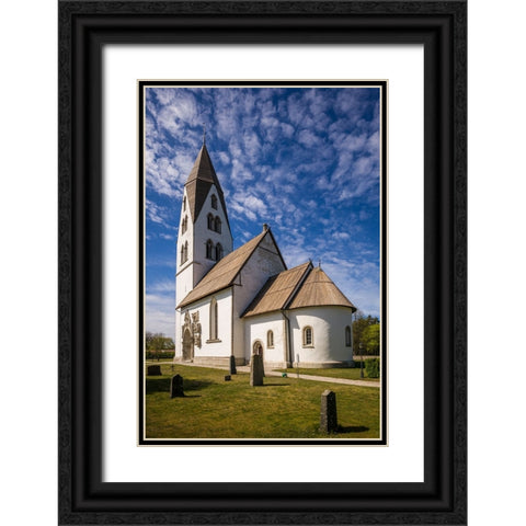 Sweden-Gotland Island-Stanga-Stanga church-exterior Black Ornate Wood Framed Art Print with Double Matting by Bibikow, Walter