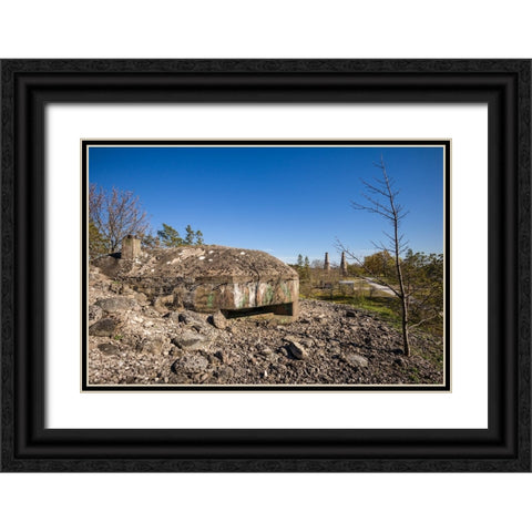 Sweden-Gotland Island-Bungenas-former chalk mine and military base-now an exclusive vacation develo Black Ornate Wood Framed Art Print with Double Matting by Bibikow, Walter
