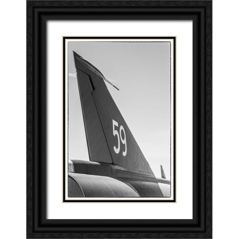 Sweden-Southeastern Sweden-Nykoping-F11 reconnaissance aircraft-F11 Museum-tail fin Black Ornate Wood Framed Art Print with Double Matting by Bibikow, Walter