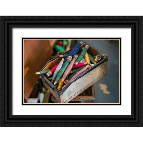 Sweden-Norrkoping-former mill town-thread used in cloth production Black Ornate Wood Framed Art Print with Double Matting by Bibikow, Walter