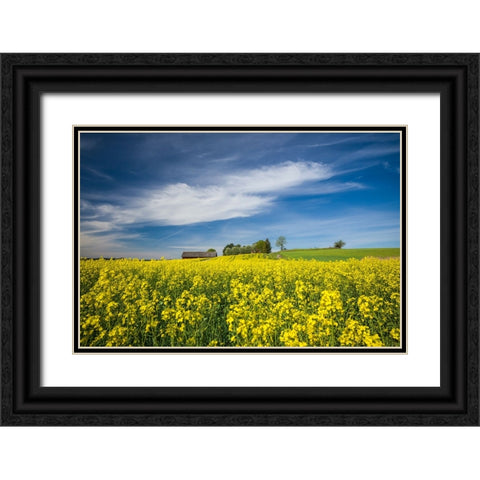 Sweden-Bergs Slussar-springtime landscape Black Ornate Wood Framed Art Print with Double Matting by Bibikow, Walter