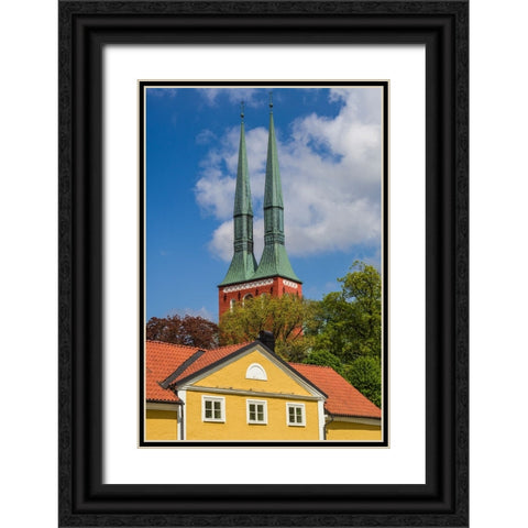 Sweden-Vaxjo-Vaxjo church-exterior Black Ornate Wood Framed Art Print with Double Matting by Bibikow, Walter