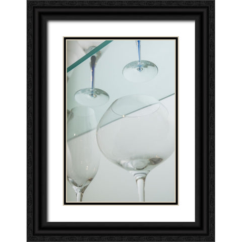 Sweden-Glasriket-Kingdom of Glass area-Vaxjo-display of locally produced glassware Black Ornate Wood Framed Art Print with Double Matting by Bibikow, Walter