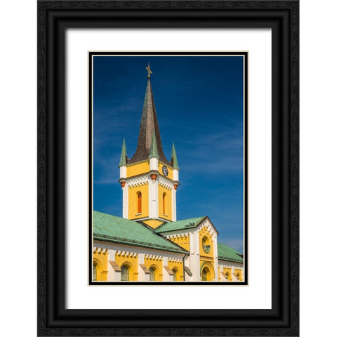 Sweden-Oland Island-Borgholm-town church Black Ornate Wood Framed Art Print with Double Matting by Bibikow, Walter