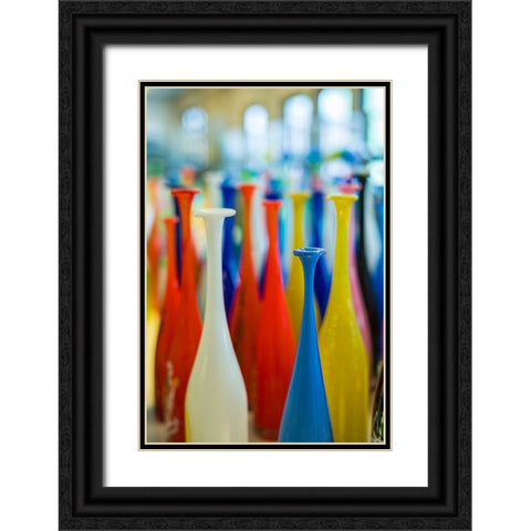 Sweden-Glasriket-Kingdom of Glass historical glass making region-Nybro-Pukeberg Glasbruk-glass item Black Ornate Wood Framed Art Print with Double Matting by Bibikow, Walter