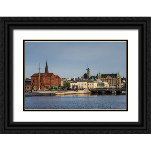 Sweden-Scania-Malmo-Inre Hamnen inner harbor Black Ornate Wood Framed Art Print with Double Matting by Bibikow, Walter