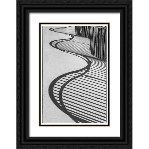 Sweden-Scania-Malmo-Rorsjokanalen canal bridge-shadow pattern Black Ornate Wood Framed Art Print with Double Matting by Bibikow, Walter