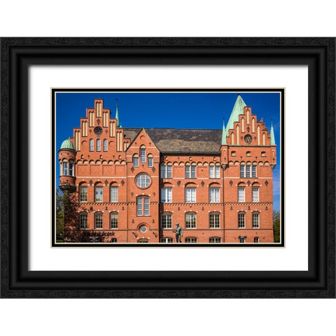 Sweden-Scania-Malmo-City Library-old building exterior Black Ornate Wood Framed Art Print with Double Matting by Bibikow, Walter