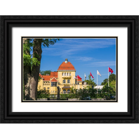 Sweden-Scania-Malmo-Kungsparken park-Casino-exterior Black Ornate Wood Framed Art Print with Double Matting by Bibikow, Walter
