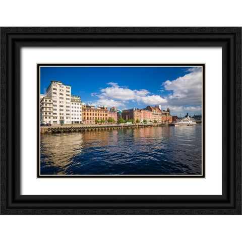 Sweden-Scania-Malmo-Inre Hamnen inner harbor Black Ornate Wood Framed Art Print with Double Matting by Bibikow, Walter