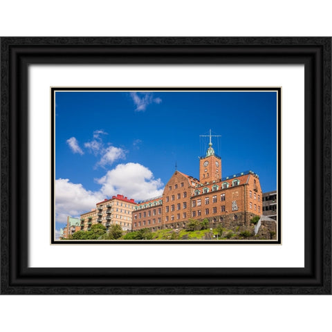 Sweden-Vastragotland and Bohuslan-Gothenburg-harbor buildings Black Ornate Wood Framed Art Print with Double Matting by Bibikow, Walter