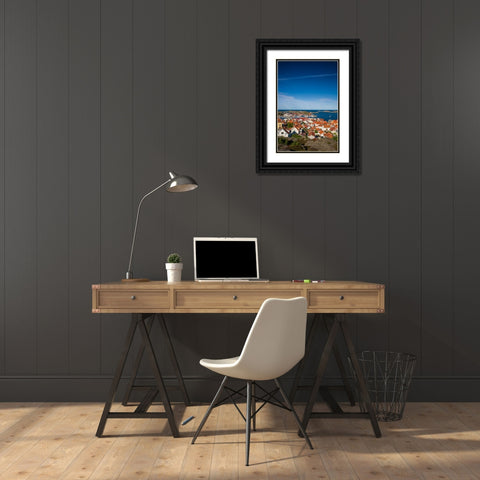 Sweden-Bohuslan-Tjorn Island-Skarhamn-town view-dawn Black Ornate Wood Framed Art Print with Double Matting by Bibikow, Walter
