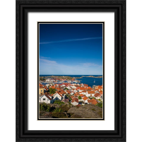 Sweden-Bohuslan-Tjorn Island-Skarhamn-town view-dawn Black Ornate Wood Framed Art Print with Double Matting by Bibikow, Walter