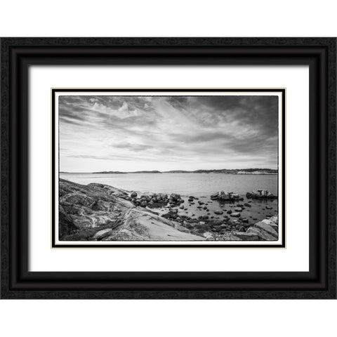 Sweden-Bohuslan-Salto Island-rocky cove seascape Black Ornate Wood Framed Art Print with Double Matting by Bibikow, Walter