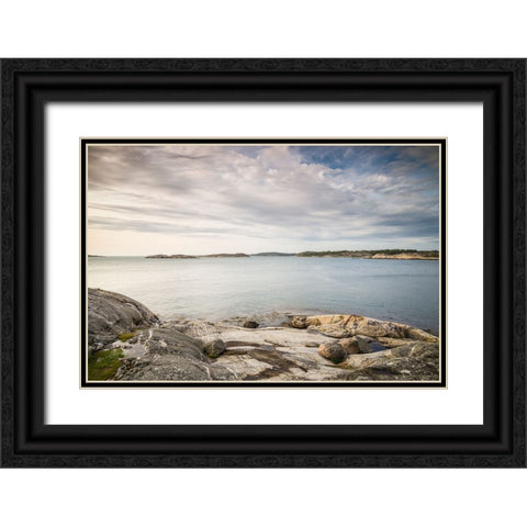 Sweden-Bohuslan-Salto Island-rocky cove seascape Black Ornate Wood Framed Art Print with Double Matting by Bibikow, Walter