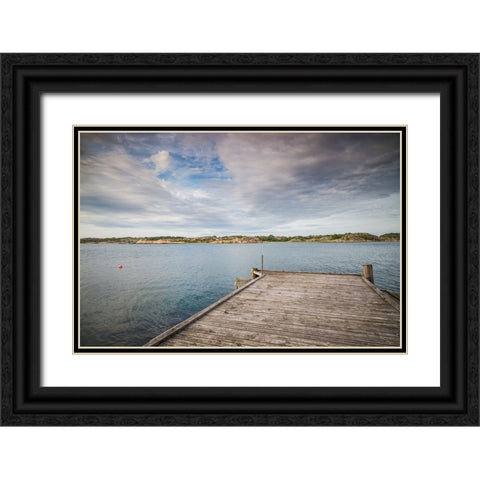 Sweden-Bohuslan-Salto Island-pier Black Ornate Wood Framed Art Print with Double Matting by Bibikow, Walter
