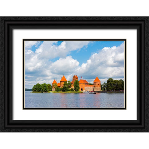 Trakai Island Castle on Lake Galve-Lithuania Black Ornate Wood Framed Art Print with Double Matting by Su, Keren