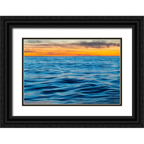 Ocean waves at sunset-Greenland Black Ornate Wood Framed Art Print with Double Matting by Su, Keren