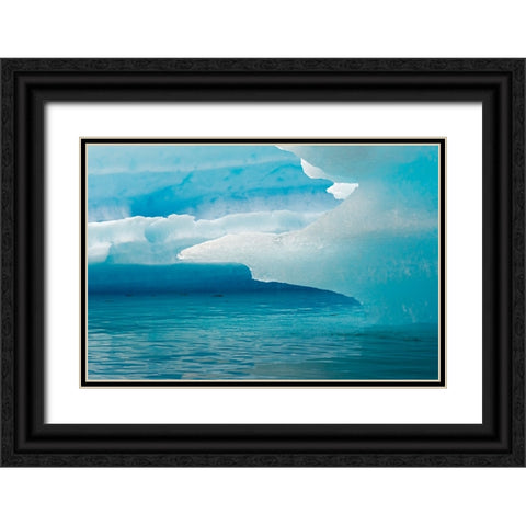Close up of blue ice in the fjord of Narsarsuaq-Greenland Black Ornate Wood Framed Art Print with Double Matting by Su, Keren