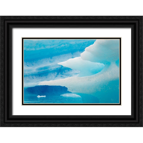 Close up of blue ice in the fjord of Narsarsuaq-Greenland Black Ornate Wood Framed Art Print with Double Matting by Su, Keren
