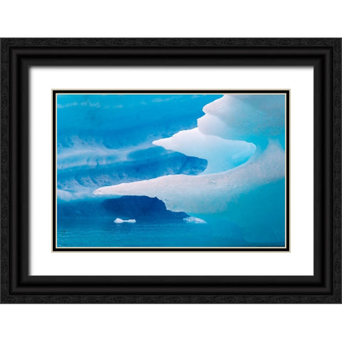 Close up of blue ice in the fjord of Narsarsuaq-Greenland Black Ornate Wood Framed Art Print with Double Matting by Su, Keren